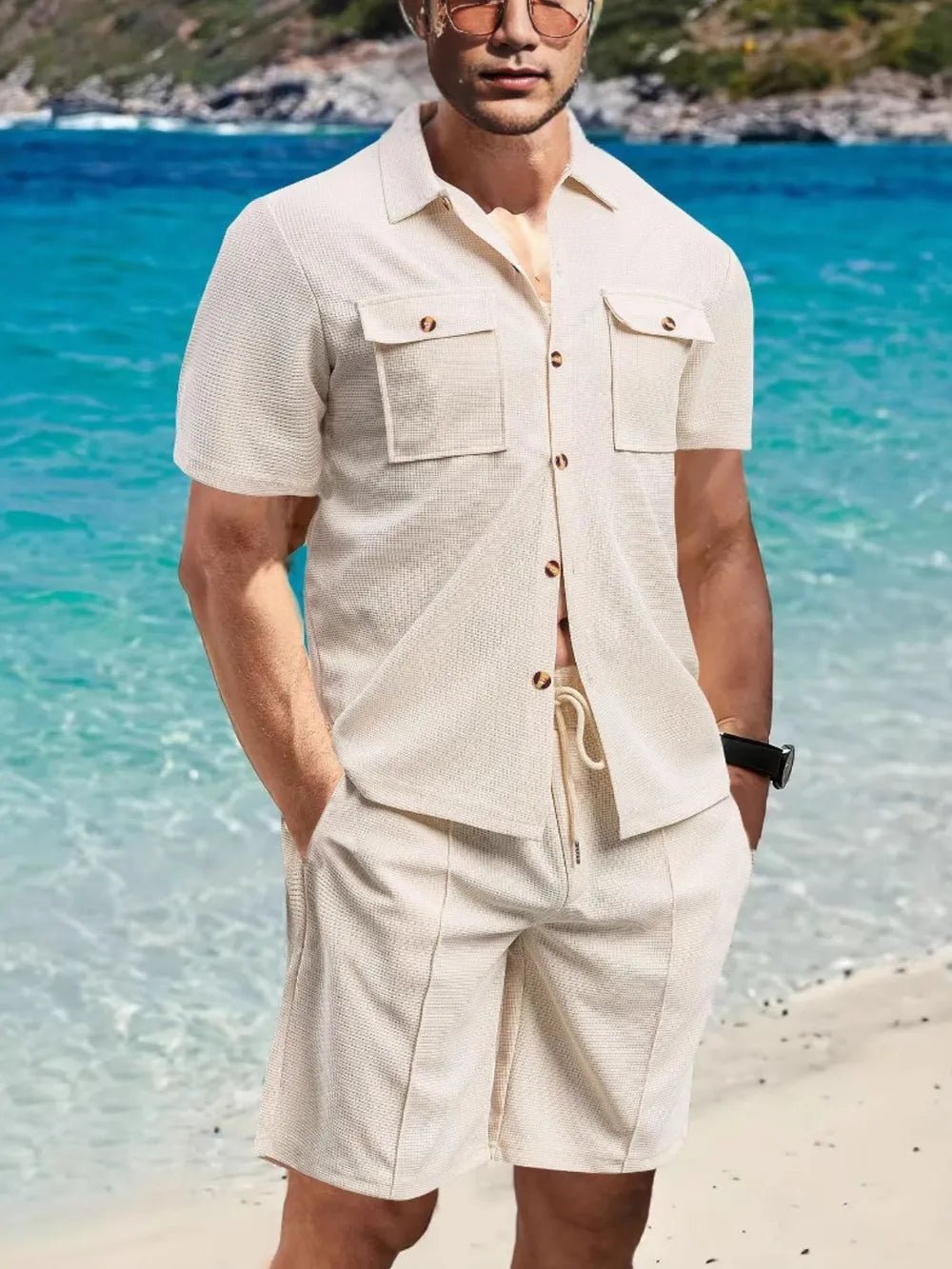 Men's Button Down Plaid Top and Shorts Set - ꫀꪶꫀᧁꪖꪀᥴꫀ꠸ᠻꪗ~ 𝔈𝔪𝔟𝔯𝔞𝔠𝔢 𝔈𝔩𝔢𝔤𝔞𝔫𝔠𝔢