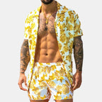 Men's Full Size Button Up Shirt and Shorts Set - ꫀꪶꫀᧁꪖꪀᥴꫀ꠸ᠻꪗ~ 𝔈𝔪𝔟𝔯𝔞𝔠𝔢 𝔈𝔩𝔢𝔤𝔞𝔫𝔠𝔢