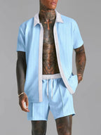 Men’s Fashionable Short Sleeve Top and Shorts Set - ꫀꪶꫀᧁꪖꪀᥴꫀ꠸ᠻꪗ~ 𝔈𝔪𝔟𝔯𝔞𝔠𝔢 𝔈𝔩𝔢𝔤𝔞𝔫𝔠𝔢