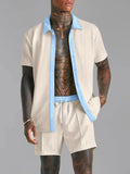 Men’s Fashionable Short Sleeve Top and Shorts Set - ꫀꪶꫀᧁꪖꪀᥴꫀ꠸ᠻꪗ~ 𝔈𝔪𝔟𝔯𝔞𝔠𝔢 𝔈𝔩𝔢𝔤𝔞𝔫𝔠𝔢