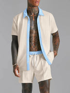 Men’s Fashionable Short Sleeve Top and Shorts Set - ꫀꪶꫀᧁꪖꪀᥴꫀ꠸ᠻꪗ~ 𝔈𝔪𝔟𝔯𝔞𝔠𝔢 𝔈𝔩𝔢𝔤𝔞𝔫𝔠𝔢