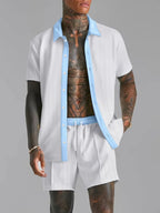 Men’s Fashionable Short Sleeve Top and Shorts Set - ꫀꪶꫀᧁꪖꪀᥴꫀ꠸ᠻꪗ~ 𝔈𝔪𝔟𝔯𝔞𝔠𝔢 𝔈𝔩𝔢𝔤𝔞𝔫𝔠𝔢