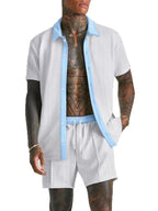 Men’s Fashionable Short Sleeve Top and Shorts Set - ꫀꪶꫀᧁꪖꪀᥴꫀ꠸ᠻꪗ~ 𝔈𝔪𝔟𝔯𝔞𝔠𝔢 𝔈𝔩𝔢𝔤𝔞𝔫𝔠𝔢