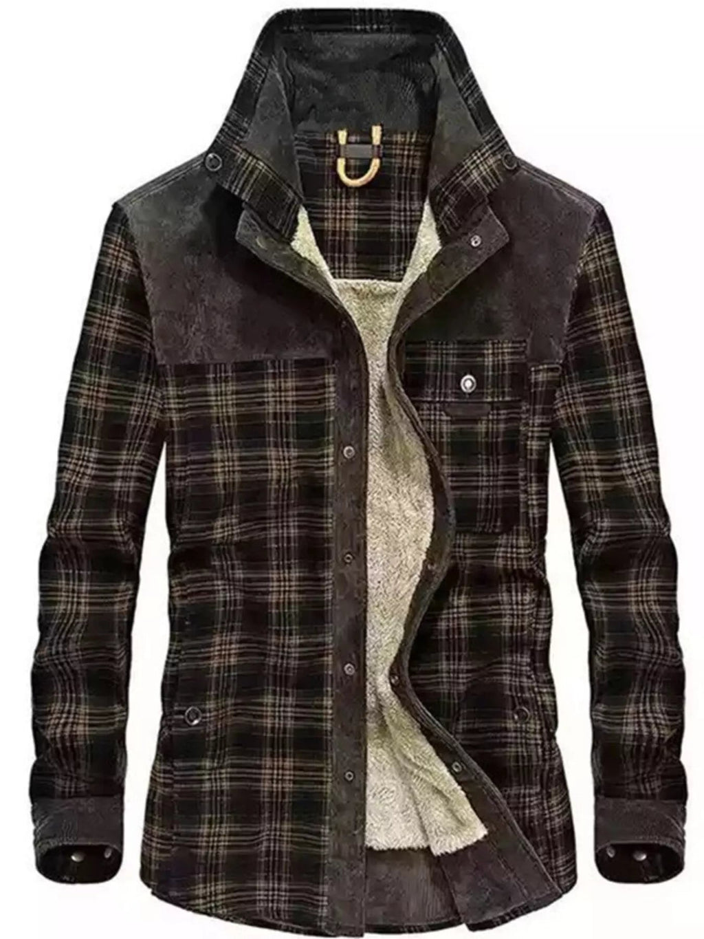 Men's Plaid Fleece Lined Snap Down Jacket - ꫀꪶꫀᧁꪖꪀᥴꫀ꠸ᠻꪗ~ 𝔈𝔪𝔟𝔯𝔞𝔠𝔢 𝔈𝔩𝔢𝔤𝔞𝔫𝔠𝔢