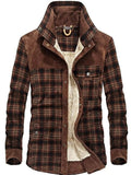 Men's Plaid Fleece Lined Snap Down Jacket - ꫀꪶꫀᧁꪖꪀᥴꫀ꠸ᠻꪗ~ 𝔈𝔪𝔟𝔯𝔞𝔠𝔢 𝔈𝔩𝔢𝔤𝔞𝔫𝔠𝔢