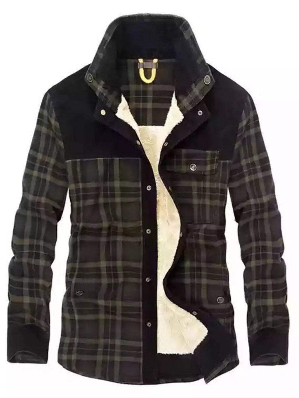 Men's Plaid Fleece Lined Snap Down Jacket - ꫀꪶꫀᧁꪖꪀᥴꫀ꠸ᠻꪗ~ 𝔈𝔪𝔟𝔯𝔞𝔠𝔢 𝔈𝔩𝔢𝔤𝔞𝔫𝔠𝔢