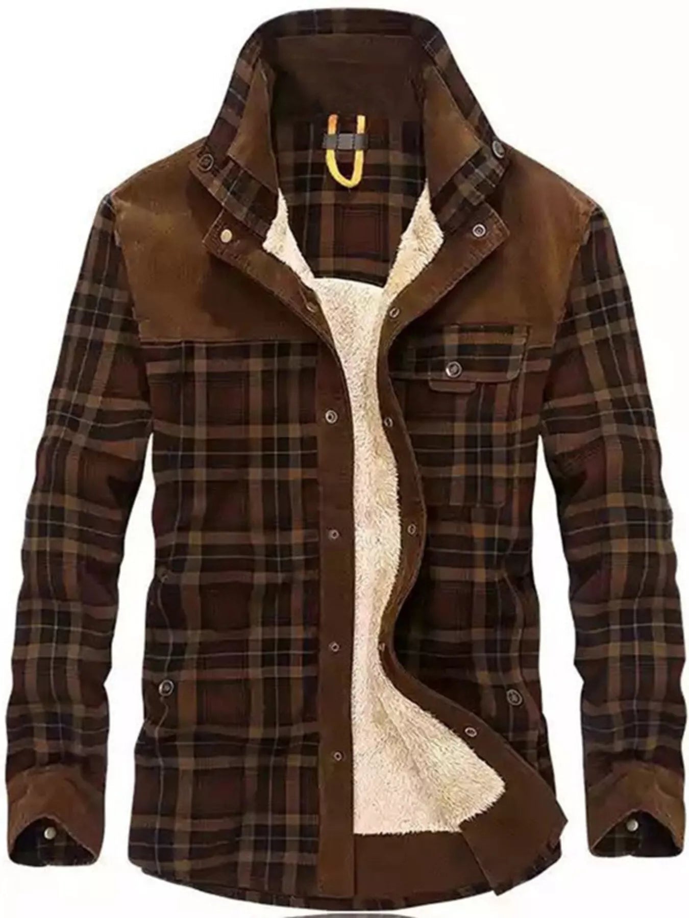 Men's Plaid Fleece Lined Snap Down Jacket - ꫀꪶꫀᧁꪖꪀᥴꫀ꠸ᠻꪗ~ 𝔈𝔪𝔟𝔯𝔞𝔠𝔢 𝔈𝔩𝔢𝔤𝔞𝔫𝔠𝔢
