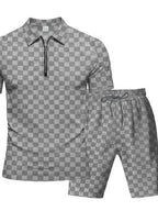 Men's Full Size Quarter Zip Short Sleeve Top and Shorts Set Plus Size - ꫀꪶꫀᧁꪖꪀᥴꫀ꠸ᠻꪗ~ 𝔈𝔪𝔟𝔯𝔞𝔠𝔢 𝔈𝔩𝔢𝔤𝔞𝔫𝔠𝔢