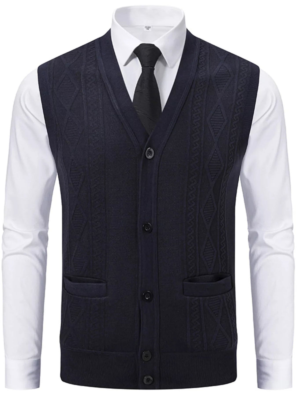Men's Elegant Button-Down Sweater Vest - ꫀꪶꫀᧁꪖꪀᥴꫀ꠸ᠻꪗ~ 𝔈𝔪𝔟𝔯𝔞𝔠𝔢 𝔈𝔩𝔢𝔤𝔞𝔫𝔠𝔢