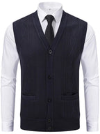 Men's Elegant Button-Down Sweater Vest - ꫀꪶꫀᧁꪖꪀᥴꫀ꠸ᠻꪗ~ 𝔈𝔪𝔟𝔯𝔞𝔠𝔢 𝔈𝔩𝔢𝔤𝔞𝔫𝔠𝔢