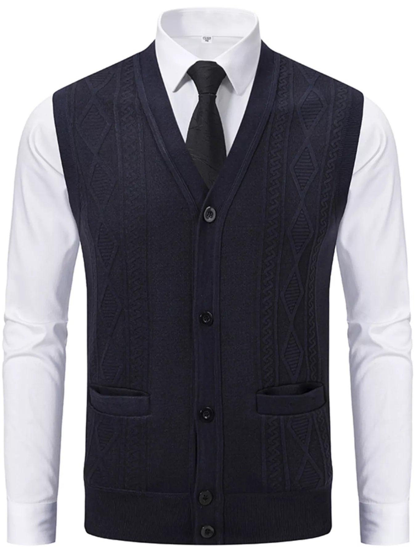 Men's Elegant Button-Down Sweater Vest - ꫀꪶꫀᧁꪖꪀᥴꫀ꠸ᠻꪗ~ 𝔈𝔪𝔟𝔯𝔞𝔠𝔢 𝔈𝔩𝔢𝔤𝔞𝔫𝔠𝔢