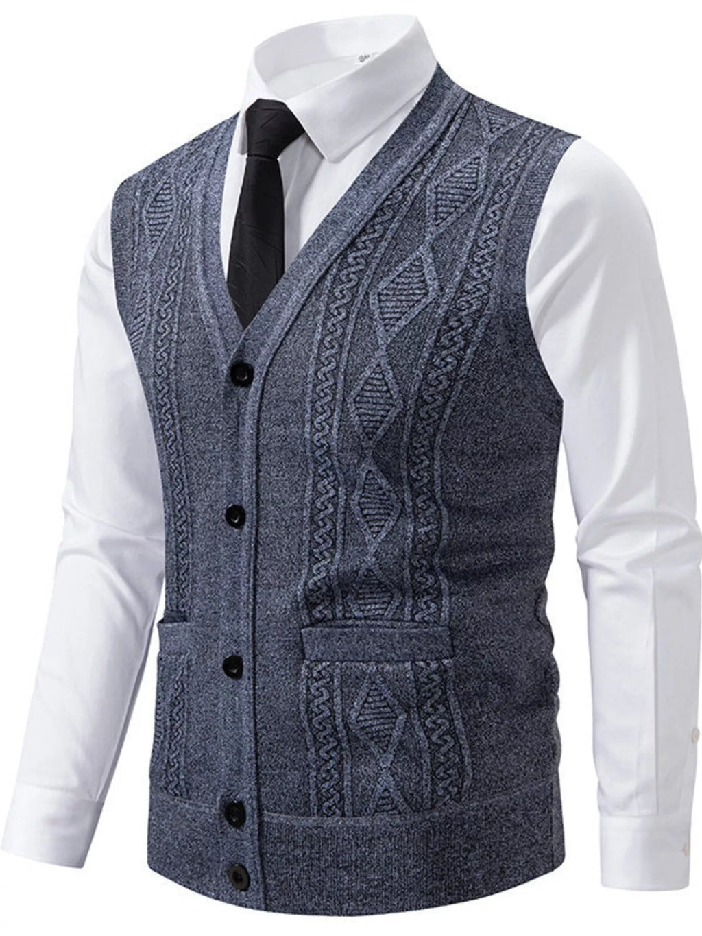 Men's Elegant Button-Down Sweater Vest - ꫀꪶꫀᧁꪖꪀᥴꫀ꠸ᠻꪗ~ 𝔈𝔪𝔟𝔯𝔞𝔠𝔢 𝔈𝔩𝔢𝔤𝔞𝔫𝔠𝔢