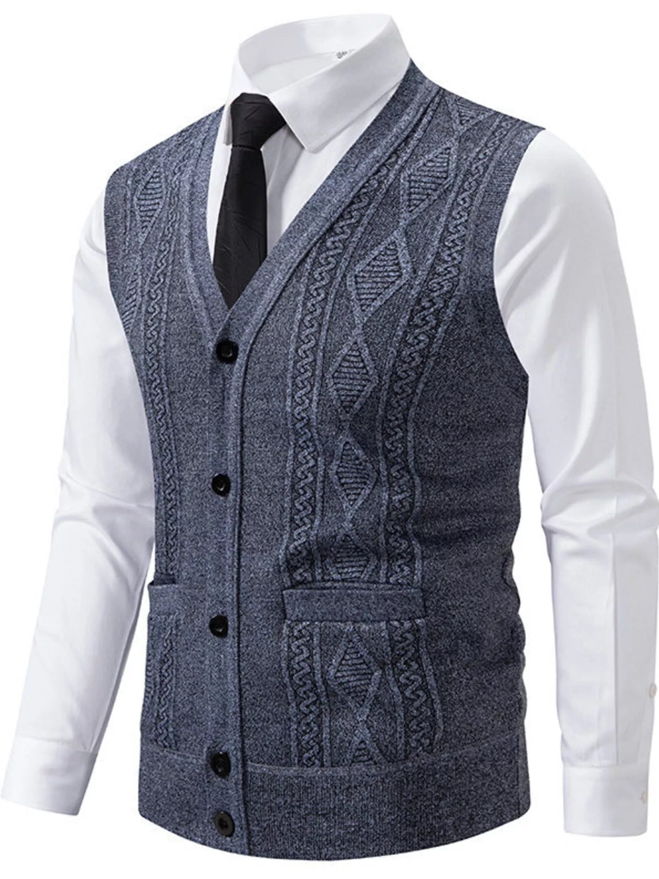 Men's Elegant Button-Down Sweater Vest - ꫀꪶꫀᧁꪖꪀᥴꫀ꠸ᠻꪗ~ 𝔈𝔪𝔟𝔯𝔞𝔠𝔢 𝔈𝔩𝔢𝔤𝔞𝔫𝔠𝔢