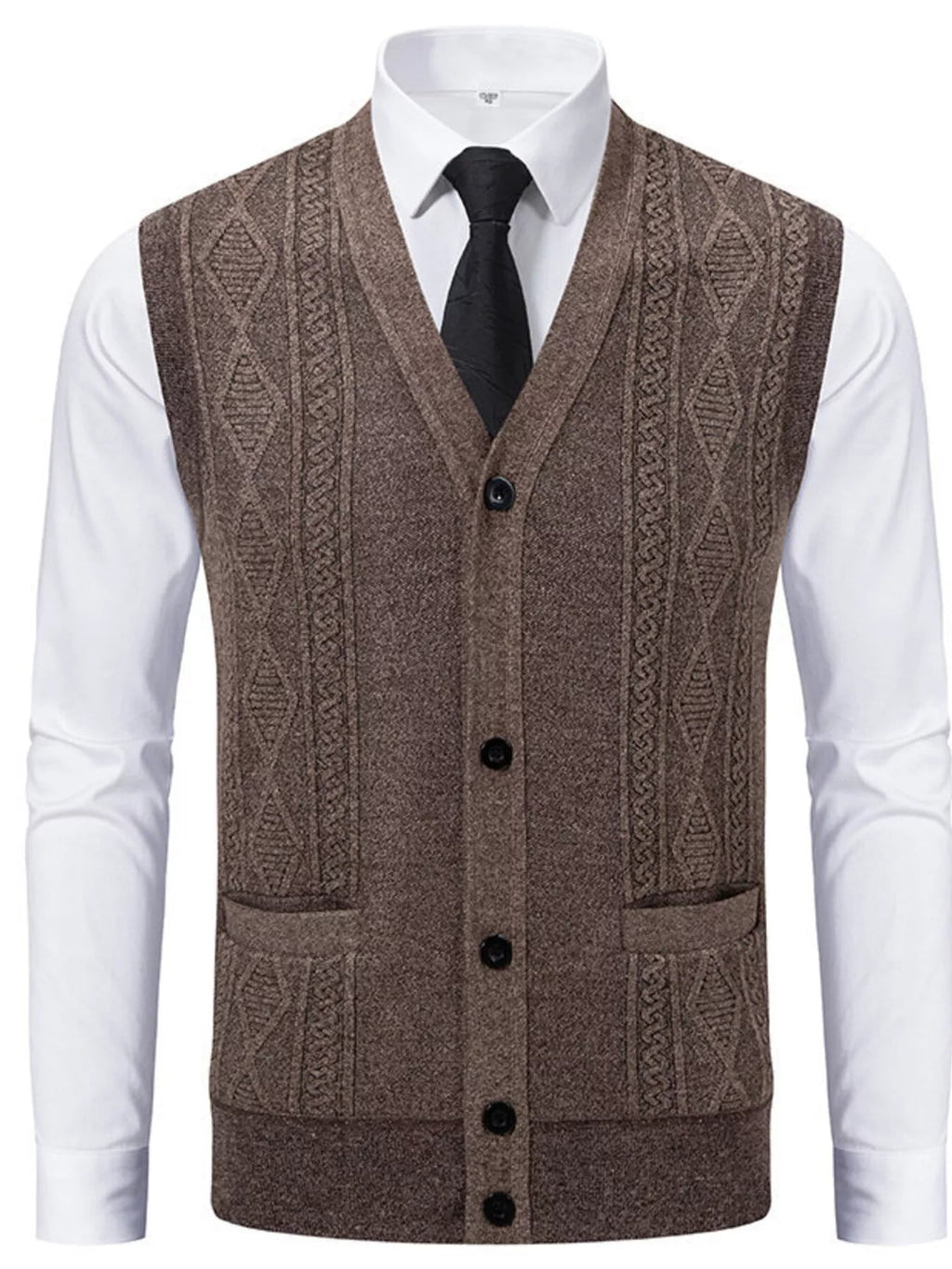 Men's Elegant Button-Down Sweater Vest - ꫀꪶꫀᧁꪖꪀᥴꫀ꠸ᠻꪗ~ 𝔈𝔪𝔟𝔯𝔞𝔠𝔢 𝔈𝔩𝔢𝔤𝔞𝔫𝔠𝔢