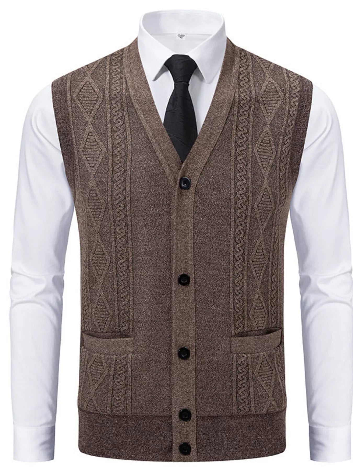 Men's Elegant Button-Down Sweater Vest - ꫀꪶꫀᧁꪖꪀᥴꫀ꠸ᠻꪗ~ 𝔈𝔪𝔟𝔯𝔞𝔠𝔢 𝔈𝔩𝔢𝔤𝔞𝔫𝔠𝔢