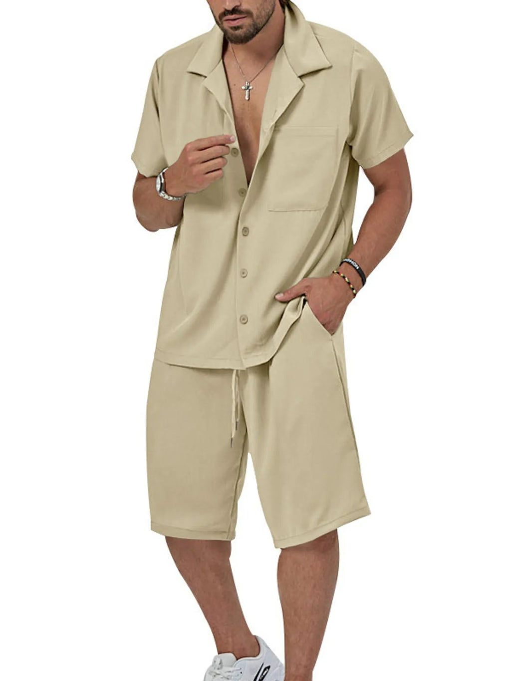 Men's Plus Size Button Up Short Sleeve Shirt and Shorts Set - ꫀꪶꫀᧁꪖꪀᥴꫀ꠸ᠻꪗ~ 𝔈𝔪𝔟𝔯𝔞𝔠𝔢 𝔈𝔩𝔢𝔤𝔞𝔫𝔠𝔢