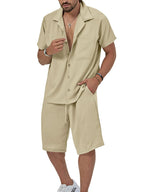 Men's Plus Size Button Up Short Sleeve Shirt and Shorts Set - ꫀꪶꫀᧁꪖꪀᥴꫀ꠸ᠻꪗ~ 𝔈𝔪𝔟𝔯𝔞𝔠𝔢 𝔈𝔩𝔢𝔤𝔞𝔫𝔠𝔢