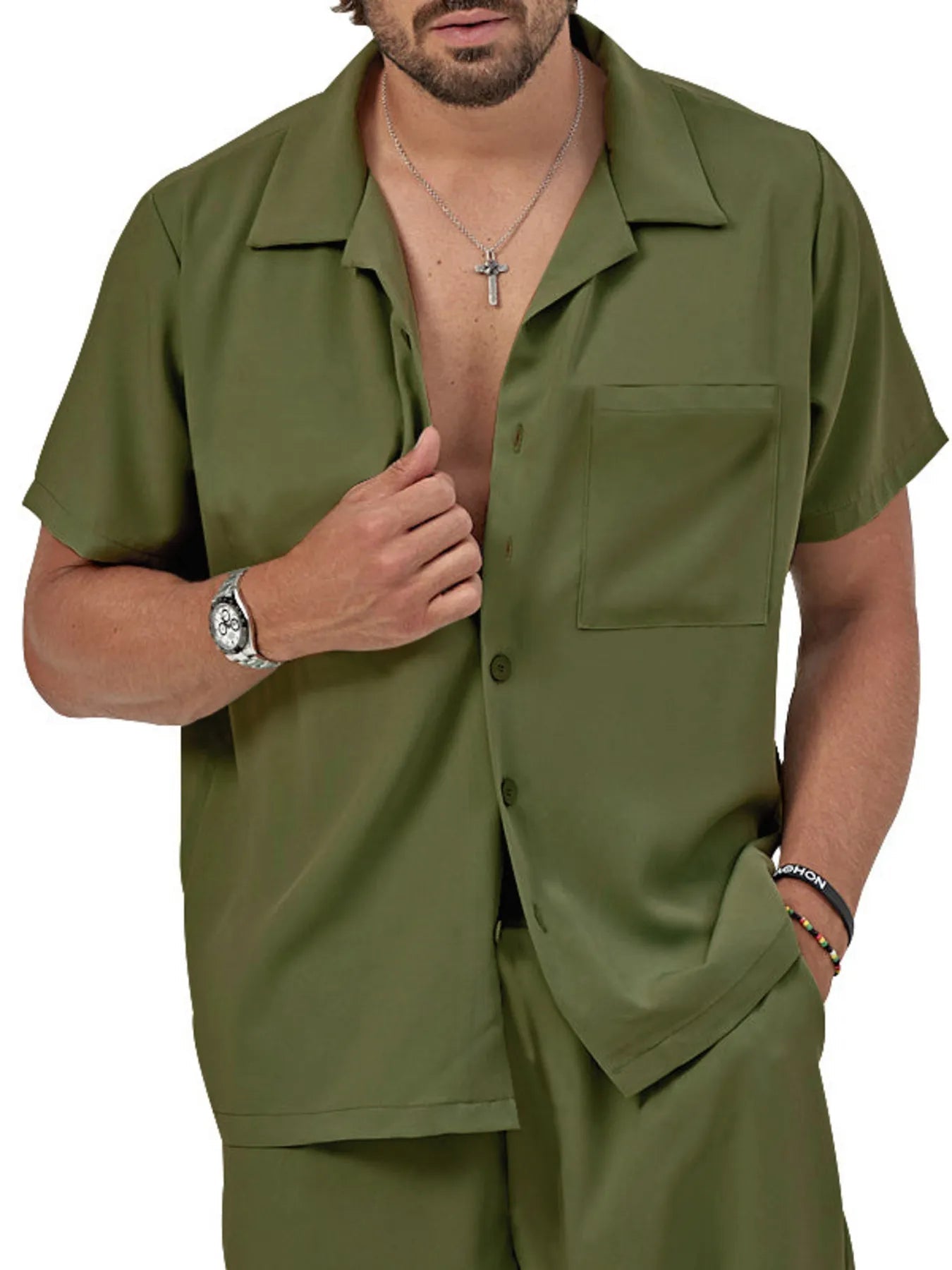 Men's Plus Size Button Up Short Sleeve Shirt and Shorts Set - ꫀꪶꫀᧁꪖꪀᥴꫀ꠸ᠻꪗ~ 𝔈𝔪𝔟𝔯𝔞𝔠𝔢 𝔈𝔩𝔢𝔤𝔞𝔫𝔠𝔢