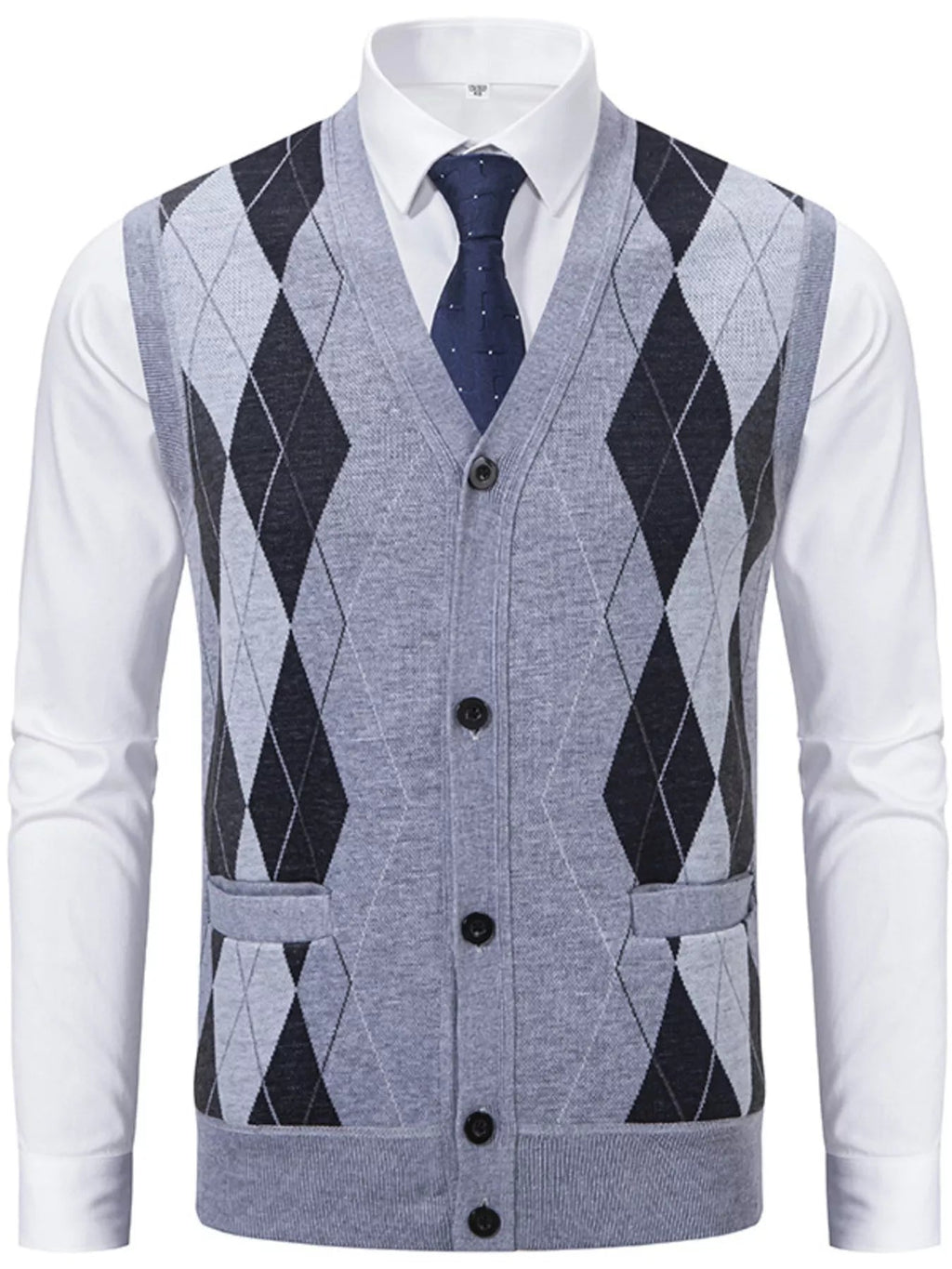 Men's Classic Argyle Pattern Knitted Sweater Vest - ꫀꪶꫀᧁꪖꪀᥴꫀ꠸ᠻꪗ~ 𝔈𝔪𝔟𝔯𝔞𝔠𝔢 𝔈𝔩𝔢𝔤𝔞𝔫𝔠𝔢