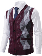 Men's Classic Argyle Pattern Knitted Sweater Vest - ꫀꪶꫀᧁꪖꪀᥴꫀ꠸ᠻꪗ~ 𝔈𝔪𝔟𝔯𝔞𝔠𝔢 𝔈𝔩𝔢𝔤𝔞𝔫𝔠𝔢