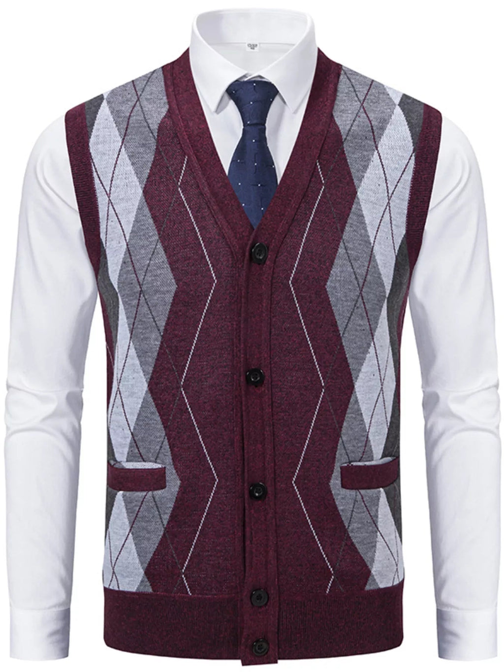 Men's Classic Argyle Pattern Knitted Sweater Vest - ꫀꪶꫀᧁꪖꪀᥴꫀ꠸ᠻꪗ~ 𝔈𝔪𝔟𝔯𝔞𝔠𝔢 𝔈𝔩𝔢𝔤𝔞𝔫𝔠𝔢