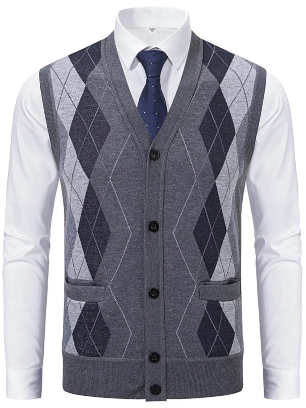 Men's Classic Argyle Pattern Knitted Sweater Vest - ꫀꪶꫀᧁꪖꪀᥴꫀ꠸ᠻꪗ~ 𝔈𝔪𝔟𝔯𝔞𝔠𝔢 𝔈𝔩𝔢𝔤𝔞𝔫𝔠𝔢