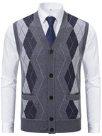 Men's Classic Argyle Pattern Knitted Sweater Vest - ꫀꪶꫀᧁꪖꪀᥴꫀ꠸ᠻꪗ~ 𝔈𝔪𝔟𝔯𝔞𝔠𝔢 𝔈𝔩𝔢𝔤𝔞𝔫𝔠𝔢