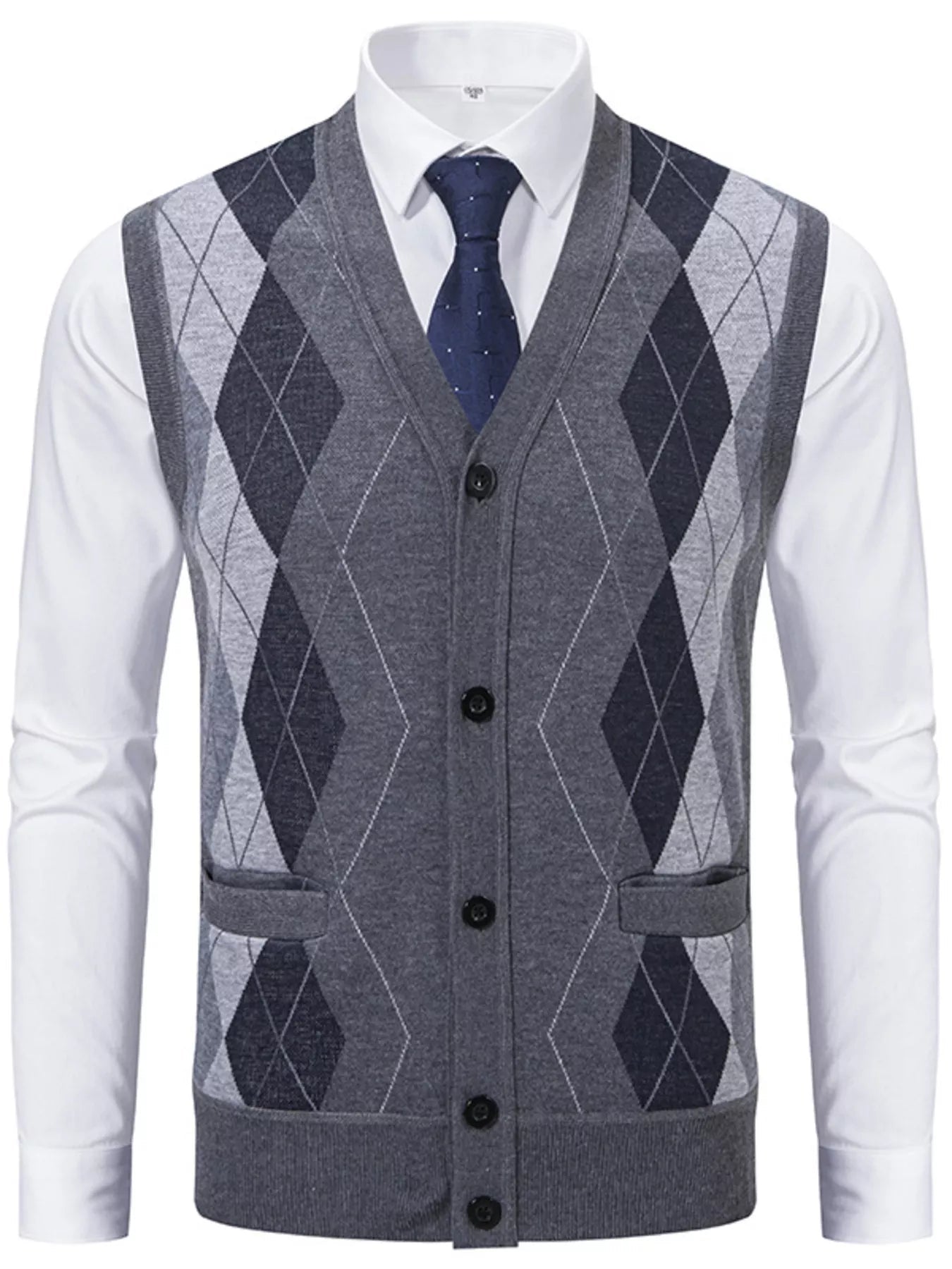 Men's Classic Argyle Pattern Knitted Sweater Vest - ꫀꪶꫀᧁꪖꪀᥴꫀ꠸ᠻꪗ~ 𝔈𝔪𝔟𝔯𝔞𝔠𝔢 𝔈𝔩𝔢𝔤𝔞𝔫𝔠𝔢