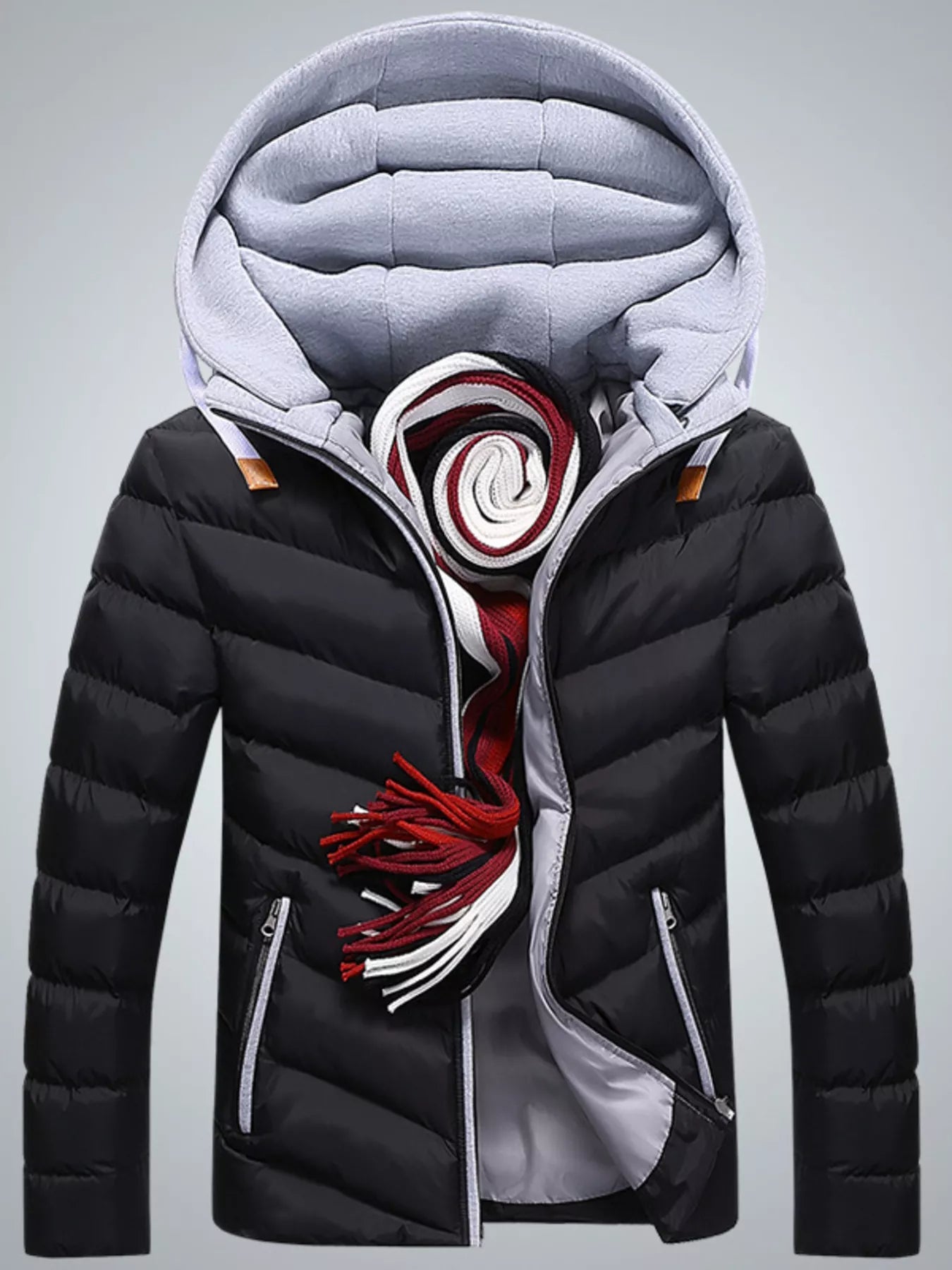 Men's Plus Size Zip Up Hooded Padded Puffer Jacket - ꫀꪶꫀᧁꪖꪀᥴꫀ꠸ᠻꪗ~ 𝔈𝔪𝔟𝔯𝔞𝔠𝔢 𝔈𝔩𝔢𝔤𝔞𝔫𝔠𝔢