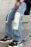 Men's Fashion Ripped Patchwork Wide Leg Jeans - ꫀꪶꫀᧁꪖꪀᥴꫀ꠸ᠻꪗ~ 𝔈𝔪𝔟𝔯𝔞𝔠𝔢 𝔈𝔩𝔢𝔤𝔞𝔫𝔠𝔢