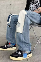 Men's Fashion Ripped Patchwork Wide Leg Jeans - ꫀꪶꫀᧁꪖꪀᥴꫀ꠸ᠻꪗ~ 𝔈𝔪𝔟𝔯𝔞𝔠𝔢 𝔈𝔩𝔢𝔤𝔞𝔫𝔠𝔢