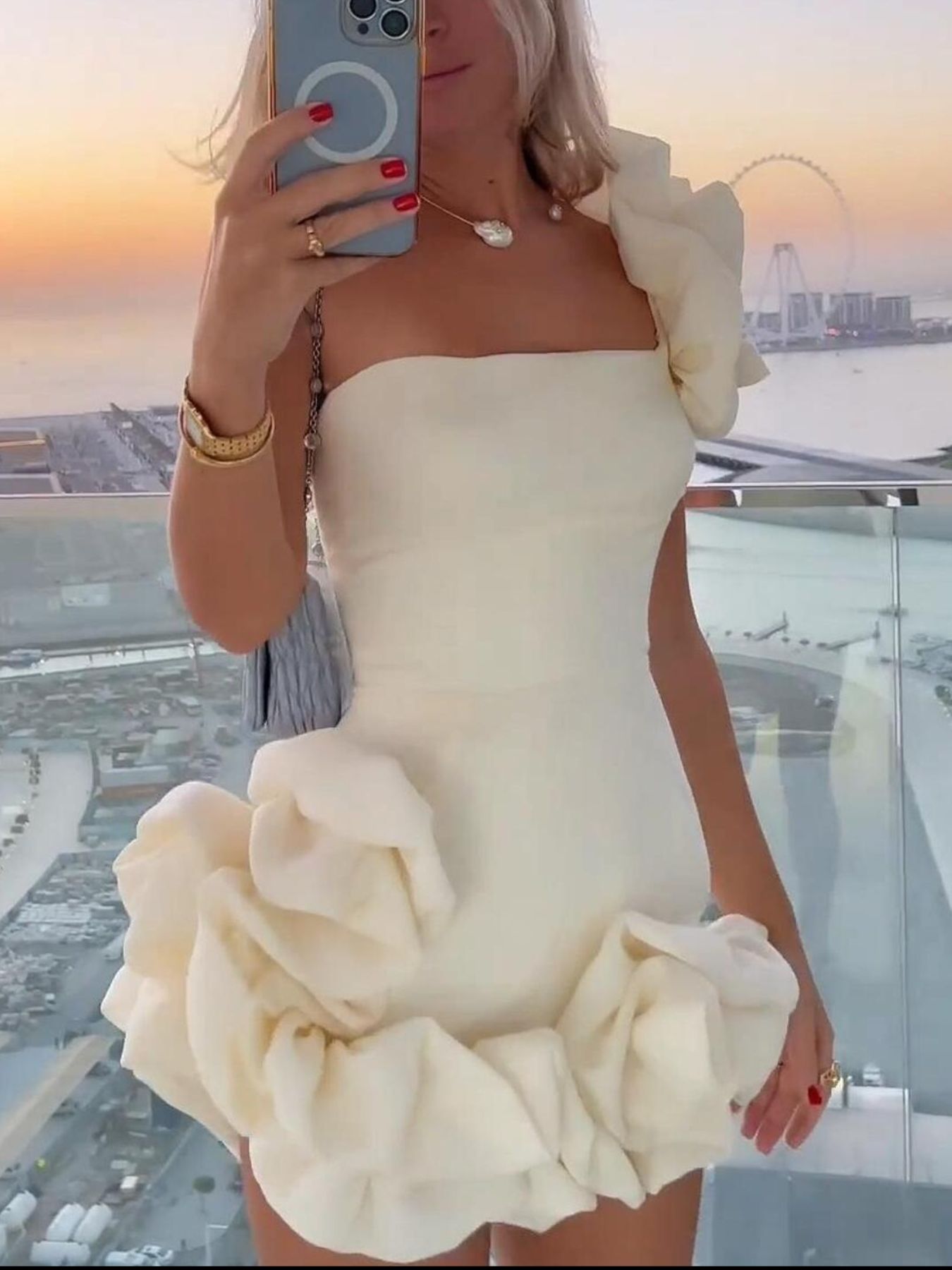 One-Shoulder Stylish Ruffle Mini Dress - ꫀꪶꫀᧁꪖꪀᥴꫀ꠸ᠻꪗ~ 𝔈𝔪𝔟𝔯𝔞𝔠𝔢 𝔈𝔩𝔢𝔤𝔞𝔫𝔠𝔢