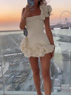 One-Shoulder Stylish Ruffle Mini Dress - ꫀꪶꫀᧁꪖꪀᥴꫀ꠸ᠻꪗ~ 𝔈𝔪𝔟𝔯𝔞𝔠𝔢 𝔈𝔩𝔢𝔤𝔞𝔫𝔠𝔢
