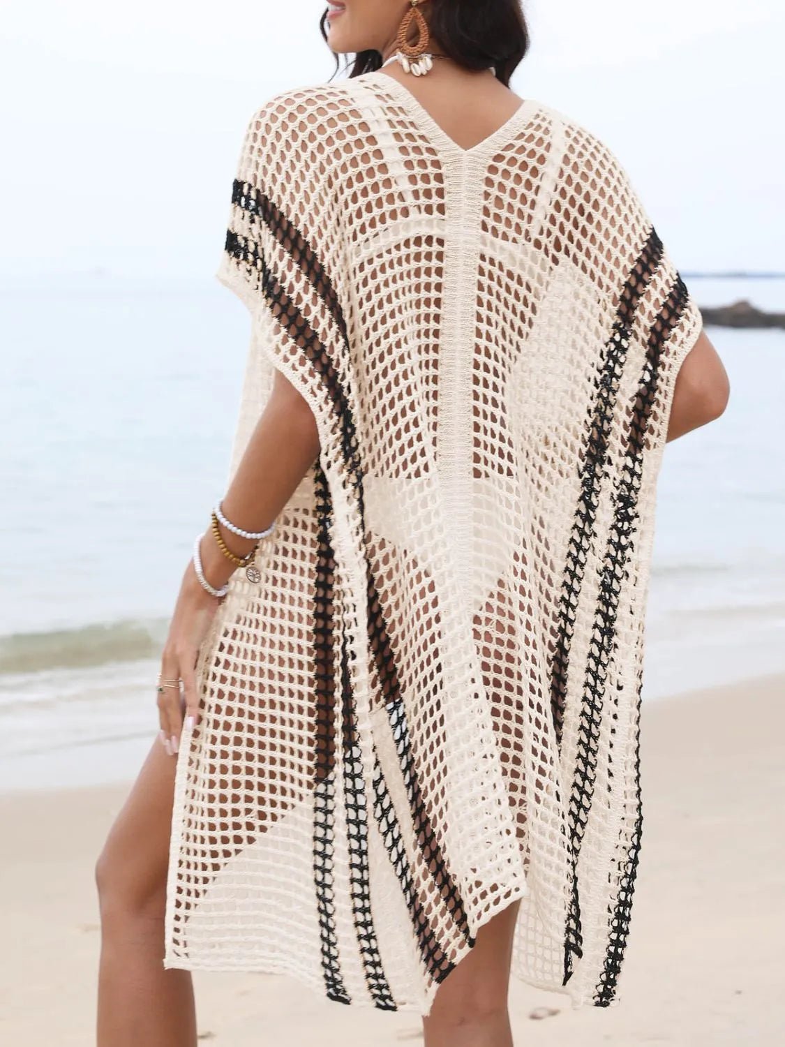 Fashionable Open Front Swimsuit Cover-Up  - ꫀꪶꫀᧁꪖꪀᥴꫀ꠸ᠻꪗ~ 𝔈𝔪𝔟𝔯𝔞𝔠𝔢 𝔈𝔩𝔢𝔤𝔞𝔫𝔠𝔢
