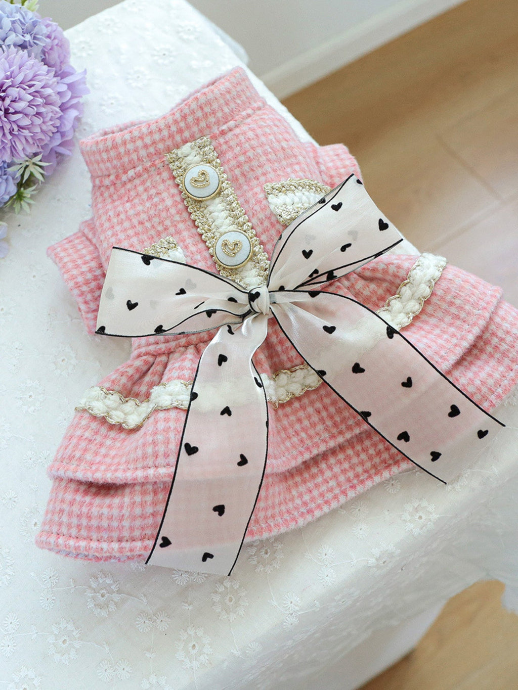 Plaid Ruffle Pet Dress with Bow - ꫀꪶꫀᧁꪖꪀᥴꫀ꠸ᠻꪗ~ 𝔈𝔪𝔟𝔯𝔞𝔠𝔢 𝔈𝔩𝔢𝔤𝔞𝔫𝔠𝔢