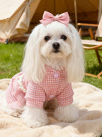 Plaid Ruffle Pet Dress with Bow - ꫀꪶꫀᧁꪖꪀᥴꫀ꠸ᠻꪗ~ 𝔈𝔪𝔟𝔯𝔞𝔠𝔢 𝔈𝔩𝔢𝔤𝔞𝔫𝔠𝔢