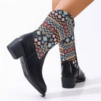 Elegant Point Toe Block Heels Boots - ꫀꪶꫀᧁꪖꪀᥴꫀ꠸ᠻꪗ~ 𝔈𝔪𝔟𝔯𝔞𝔠𝔢 𝔈𝔩𝔢𝔤𝔞𝔫𝔠𝔢