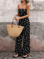 Polka Dot Strapless Wide Leg Jumpsuit - ꫀꪶꫀᧁꪖꪀᥴꫀ꠸ᠻꪗ~ 𝔈𝔪𝔟𝔯𝔞𝔠𝔢 𝔈𝔩𝔢𝔤𝔞𝔫𝔠𝔢