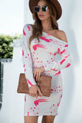 Printed Boat Neck Long Sleeve Dress - ꫀꪶꫀᧁꪖꪀᥴꫀ꠸ᠻꪗ~ 𝔈𝔪𝔟𝔯𝔞𝔠𝔢 𝔈𝔩𝔢𝔤𝔞𝔫𝔠𝔢