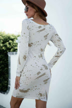 Printed Boat Neck Long Sleeve Dress - ꫀꪶꫀᧁꪖꪀᥴꫀ꠸ᠻꪗ~ 𝔈𝔪𝔟𝔯𝔞𝔠𝔢 𝔈𝔩𝔢𝔤𝔞𝔫𝔠𝔢