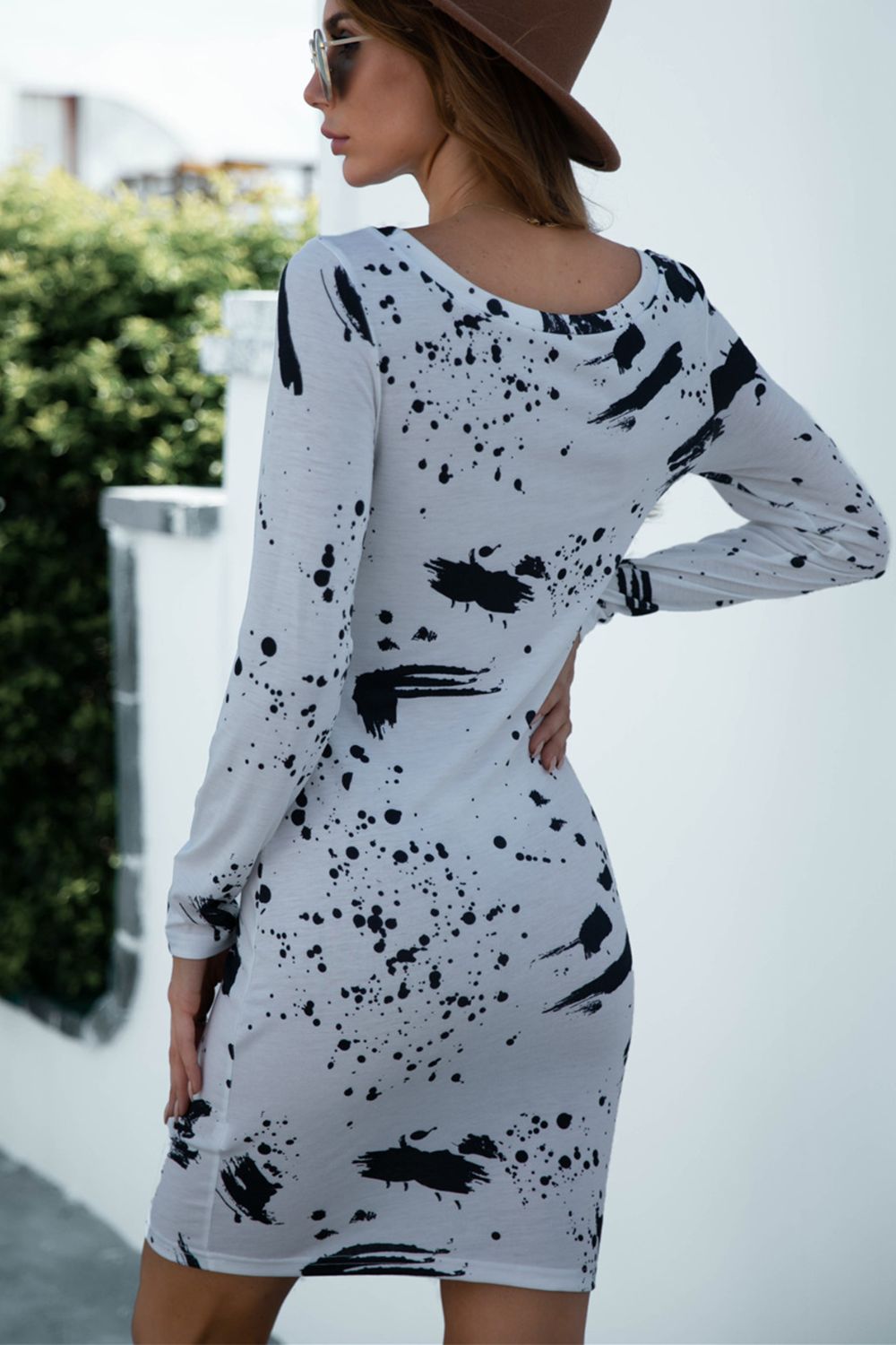 Printed Boat Neck Long Sleeve Dress - ꫀꪶꫀᧁꪖꪀᥴꫀ꠸ᠻꪗ~ 𝔈𝔪𝔟𝔯𝔞𝔠𝔢 𝔈𝔩𝔢𝔤𝔞𝔫𝔠𝔢