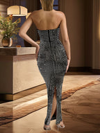 Rhinestone Fashion Tube Maxi Dress - ꫀꪶꫀᧁꪖꪀᥴꫀ꠸ᠻꪗ~ 𝔈𝔪𝔟𝔯𝔞𝔠𝔢 𝔈𝔩𝔢𝔤𝔞𝔫𝔠𝔢