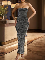Rhinestone Fashion Tube Maxi Dress - ꫀꪶꫀᧁꪖꪀᥴꫀ꠸ᠻꪗ~ 𝔈𝔪𝔟𝔯𝔞𝔠𝔢 𝔈𝔩𝔢𝔤𝔞𝔫𝔠𝔢