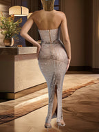 Rhinestone Fashion Tube Maxi Dress - ꫀꪶꫀᧁꪖꪀᥴꫀ꠸ᠻꪗ~ 𝔈𝔪𝔟𝔯𝔞𝔠𝔢 𝔈𝔩𝔢𝔤𝔞𝔫𝔠𝔢
