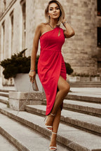 Stylish Ruched Cutout Single Shoulder Dress - ꫀꪶꫀᧁꪖꪀᥴꫀ꠸ᠻꪗ~ 𝔈𝔪𝔟𝔯𝔞𝔠𝔢 𝔈𝔩𝔢𝔤𝔞𝔫𝔠𝔢