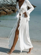 Fashion Ruffled Long Sleeve Cover-Up Dress - ꫀꪶꫀᧁꪖꪀᥴꫀ꠸ᠻꪗ~ 𝔈𝔪𝔟𝔯𝔞𝔠𝔢 𝔈𝔩𝔢𝔤𝔞𝔫𝔠𝔢
