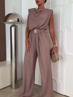 Fashionable Trendy Sleeveless Wide Leg Jumpsuit - ꫀꪶꫀᧁꪖꪀᥴꫀ꠸ᠻꪗ~ 𝔈𝔪𝔟𝔯𝔞𝔠𝔢 𝔈𝔩𝔢𝔤𝔞𝔫𝔠𝔢