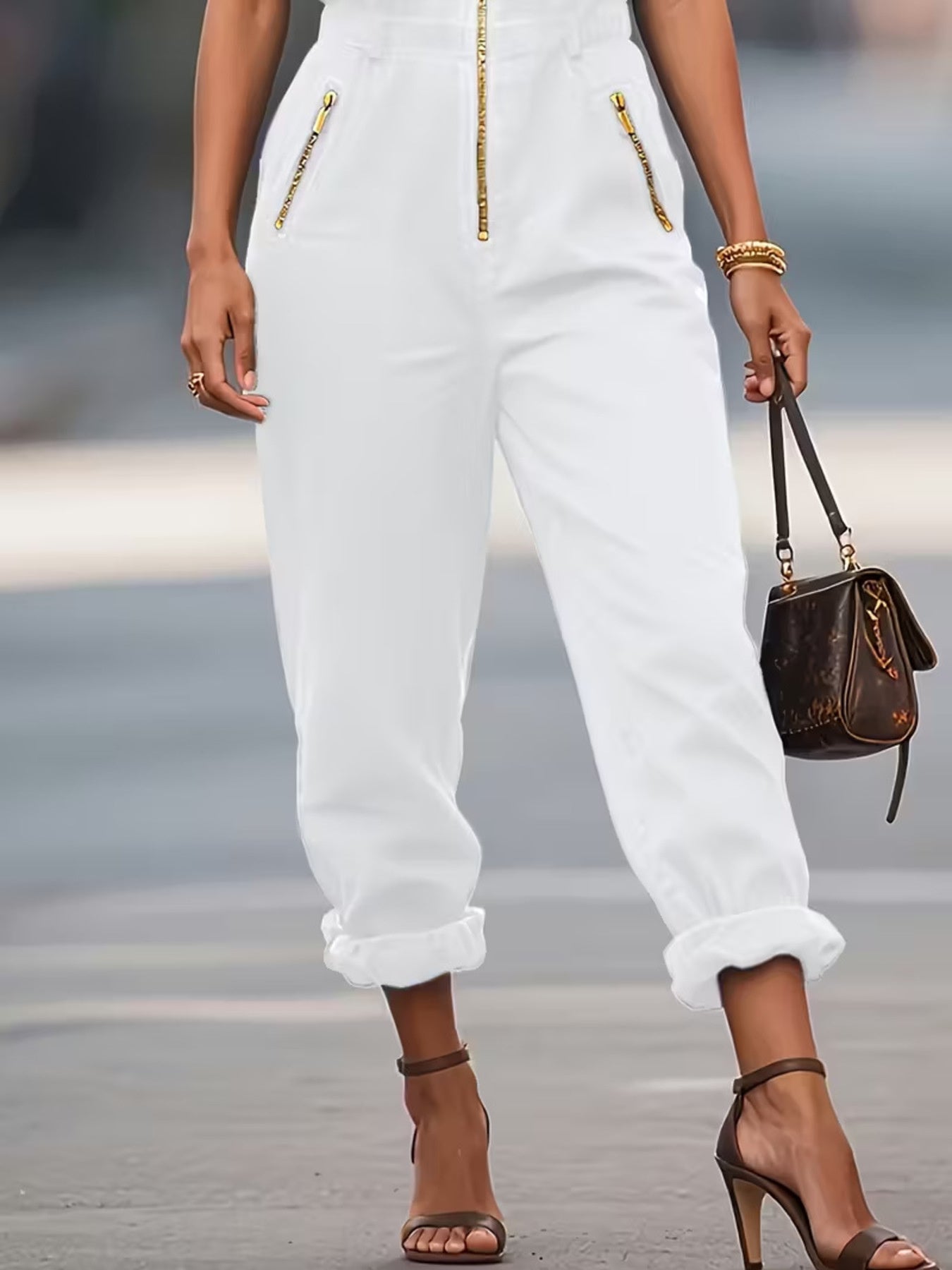 Fashionable Sleeveless Zip-Up Jumpsuit - ꫀꪶꫀᧁꪖꪀᥴꫀ꠸ᠻꪗ~ 𝔈𝔪𝔟𝔯𝔞𝔠𝔢 𝔈𝔩𝔢𝔤𝔞𝔫𝔠𝔢