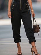 Fashionable Sleeveless Zip-Up Jumpsuit - ꫀꪶꫀᧁꪖꪀᥴꫀ꠸ᠻꪗ~ 𝔈𝔪𝔟𝔯𝔞𝔠𝔢 𝔈𝔩𝔢𝔤𝔞𝔫𝔠𝔢