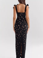Stylish Slit Tie Shoulder Maxi Dress - ꫀꪶꫀᧁꪖꪀᥴꫀ꠸ᠻꪗ~ 𝔈𝔪𝔟𝔯𝔞𝔠𝔢 𝔈𝔩𝔢𝔤𝔞𝔫𝔠𝔢